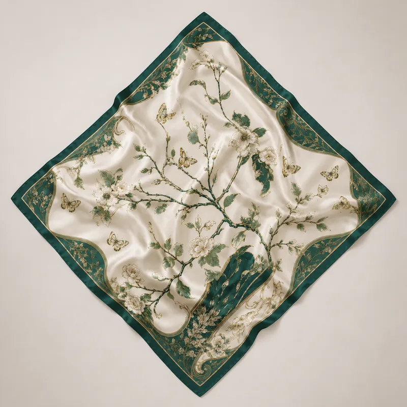 Émeraude Garden Carré 70 — 翡翠花園 70 方巾